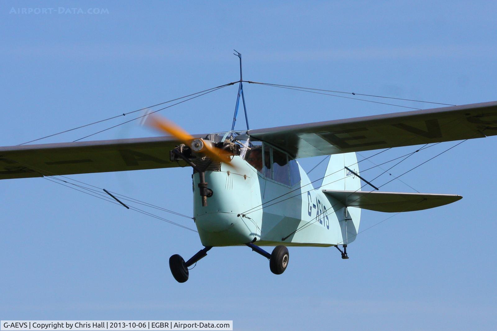 G-AEVS, 1937 Aeronca 100 C/N AB114, at Breighton's Pre Hibernation Fly-in, 2013