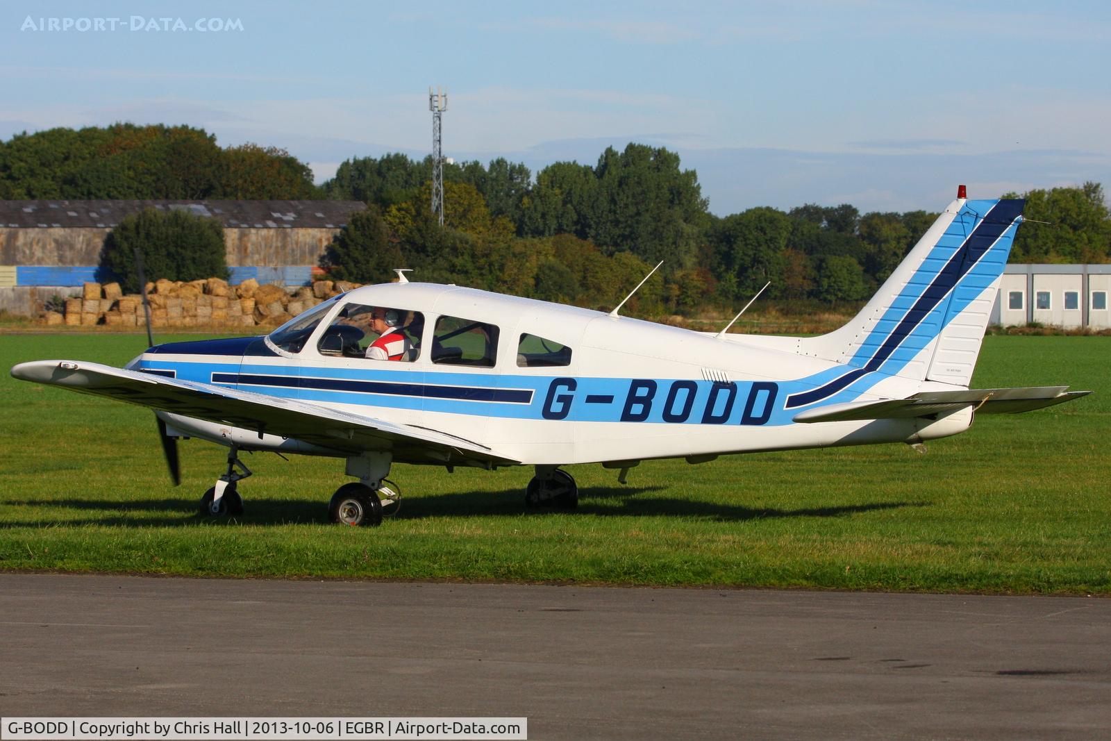 G-BODD, 1988 Piper PA-28-161 Cherokee Warrior II C/N 2816040, at Breighton's Pre Hibernation Fly-in, 2013