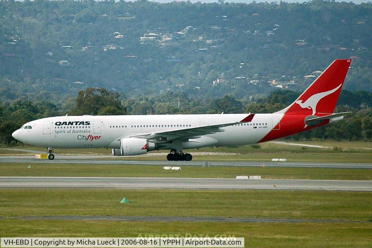 VH-EBD, 2003 Airbus A330-201 C/N 0513, At Perth