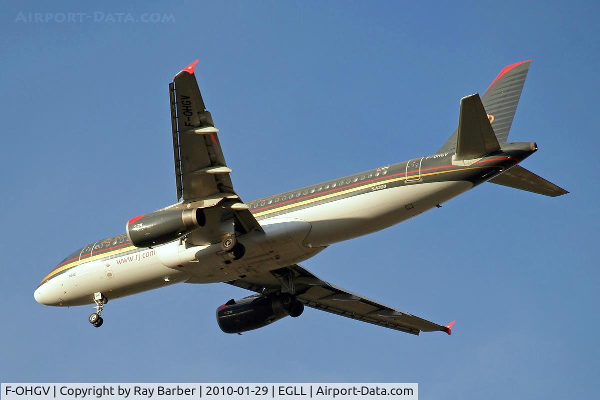 F-OHGV, 2006 Airbus A320-232 C/N 2649, Airbus A320-232 [2649] (Royal Jordanian Airlines) Home~G 29/01/2010. On approach 27R.