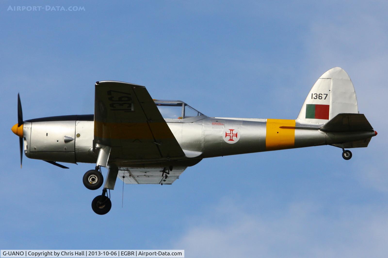 G-UANO, 1959 OGMA DHC-1 Chipmunk T.20 C/N OGMA-57, at Breighton's Pre Hibernation Fly-in, 2013