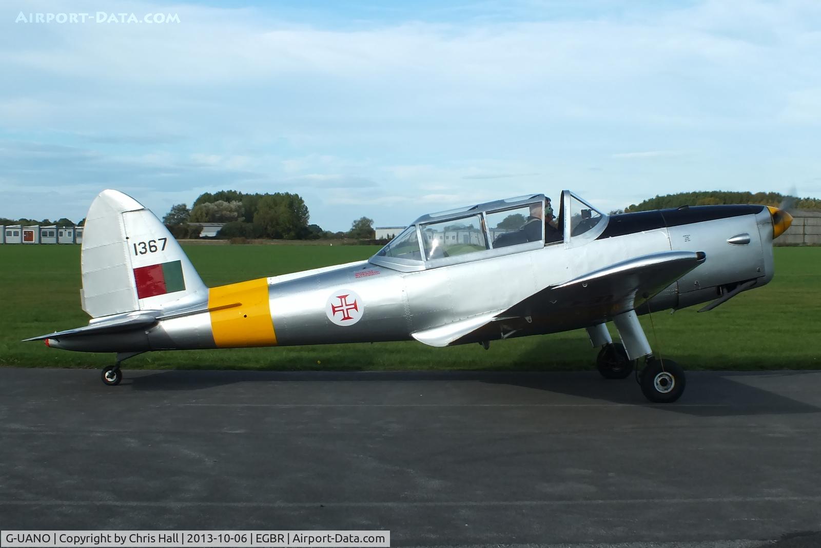 G-UANO, 1959 OGMA DHC-1 Chipmunk T.20 C/N OGMA-57, at Breighton's Pre Hibernation Fly-in, 2013