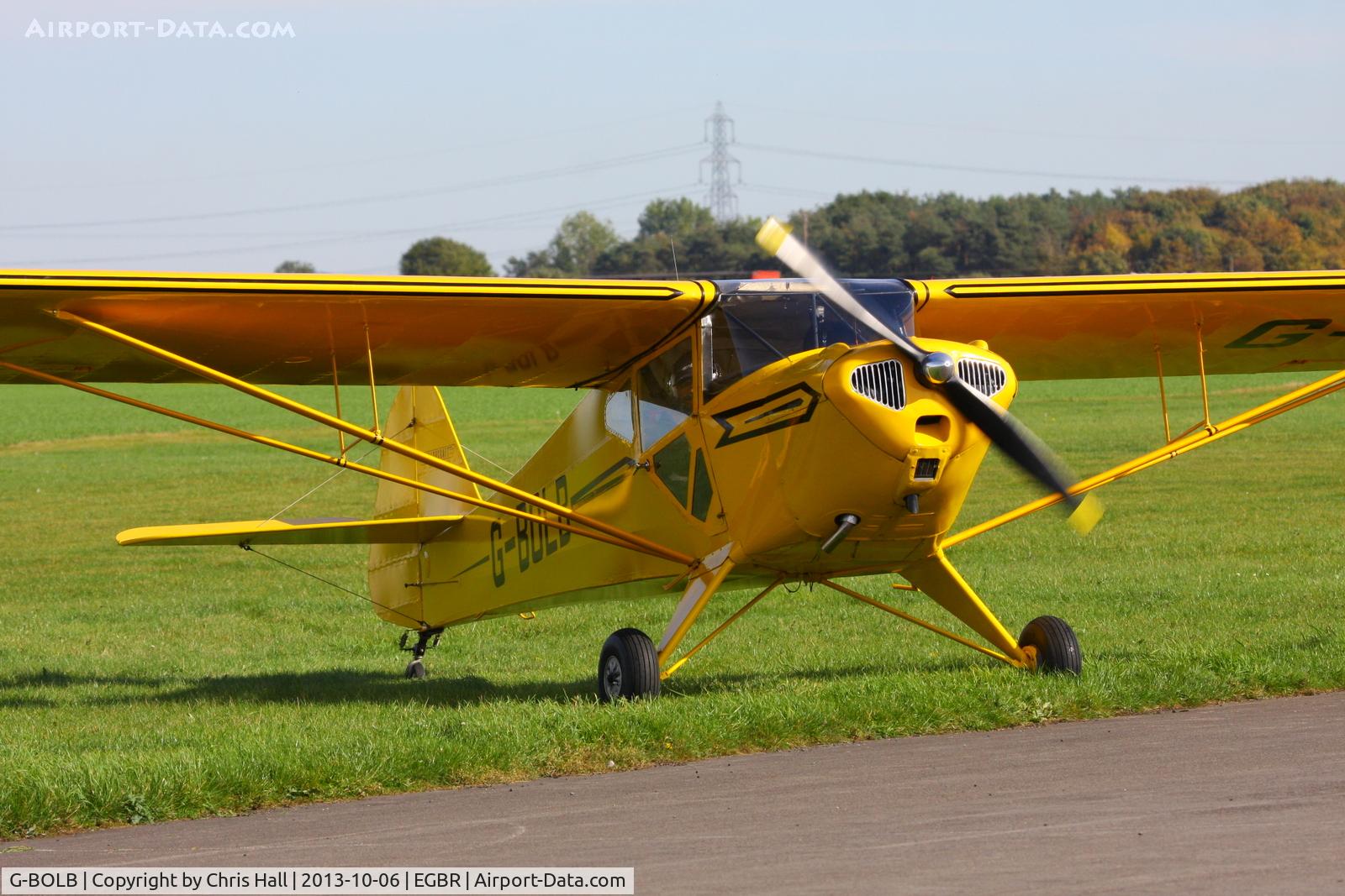 G-BOLB, 1941 Taylorcraft BC-12-65 C/N 3165, at Breighton's Pre Hibernation Fly-in, 2013
