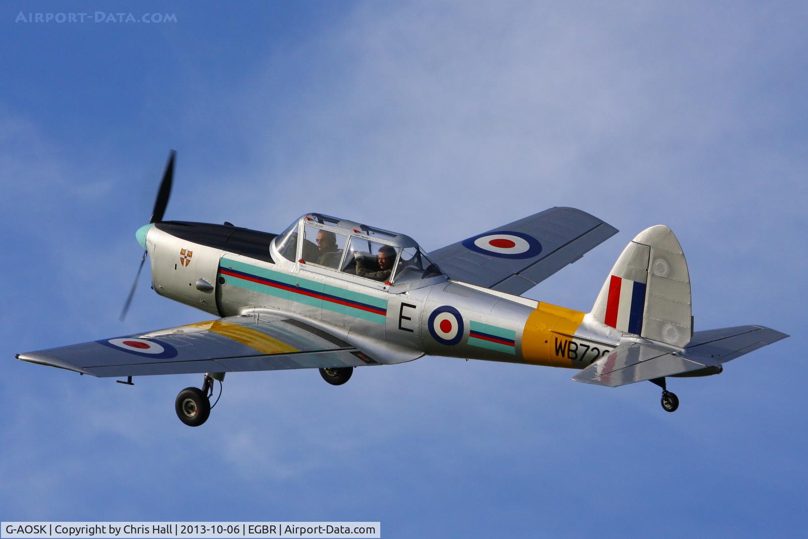 G-AOSK, 1950 De Havilland DHC-1 Chipmunk 22A C/N C1/0178, at Breighton's Pre Hibernation Fly-in, 2013