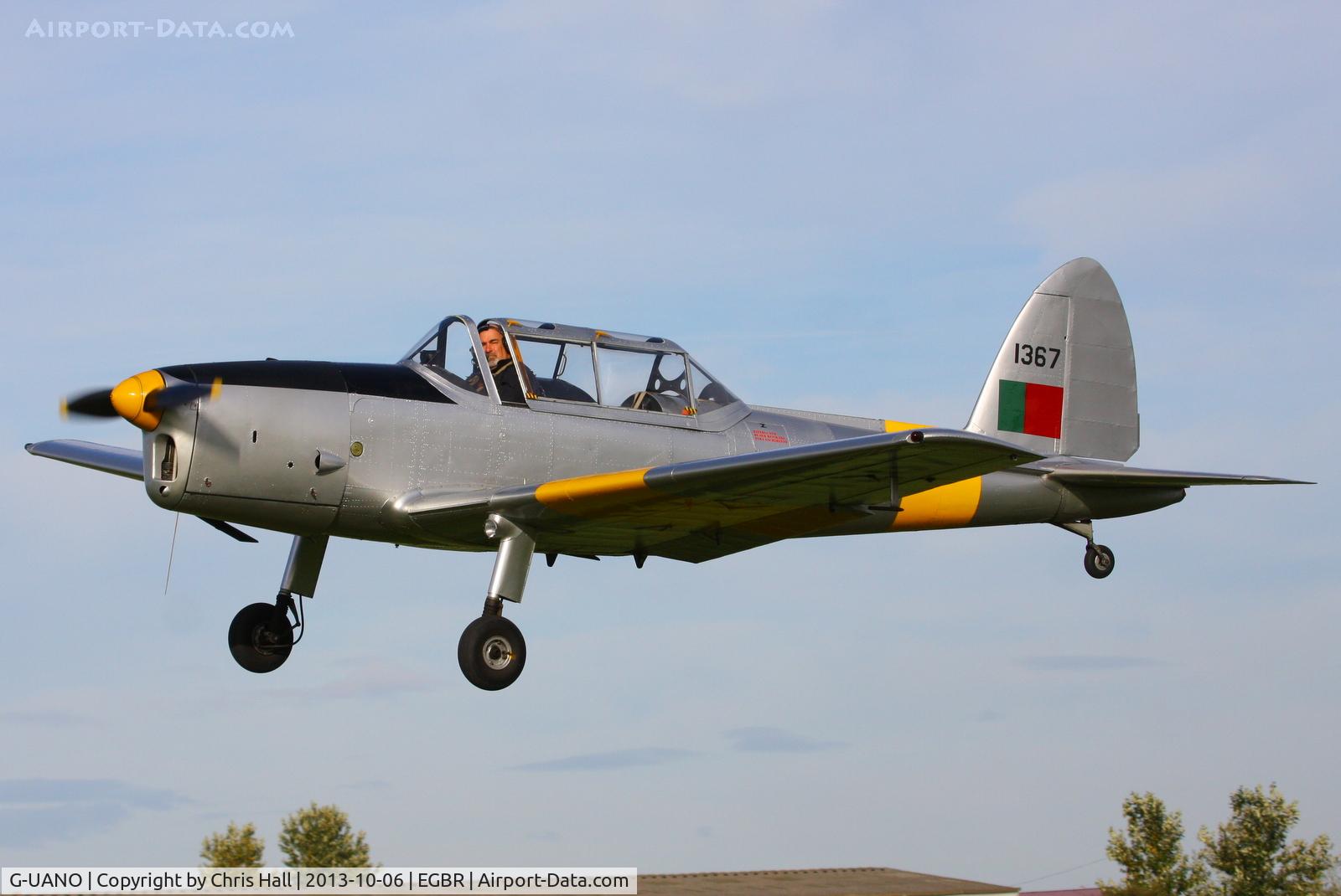 G-UANO, 1959 OGMA DHC-1 Chipmunk T.20 C/N OGMA-57, at Breighton's Pre Hibernation Fly-in, 2013