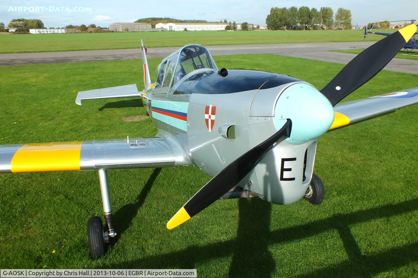 G-AOSK, 1950 De Havilland DHC-1 Chipmunk 22A C/N C1/0178, at Breighton's Pre Hibernation Fly-in, 2013