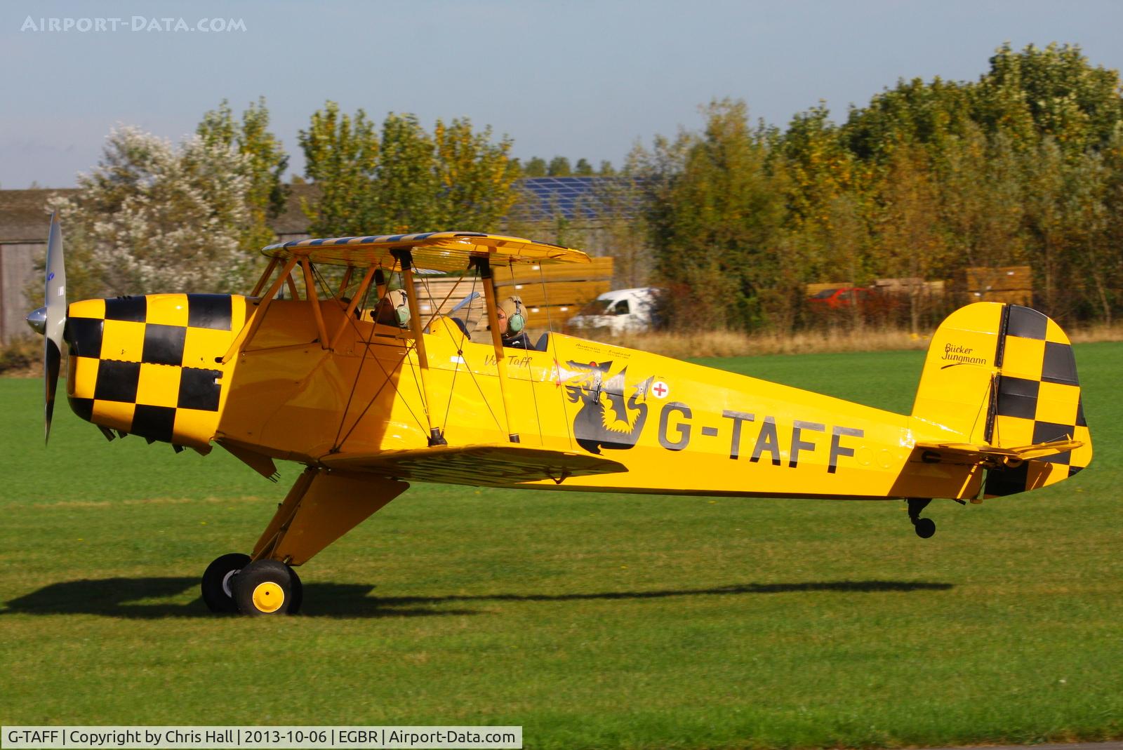 G-TAFF, 1957 CASA 1-131E Jungmann C/N 1129, at Breighton's Pre Hibernation Fly-in, 2013