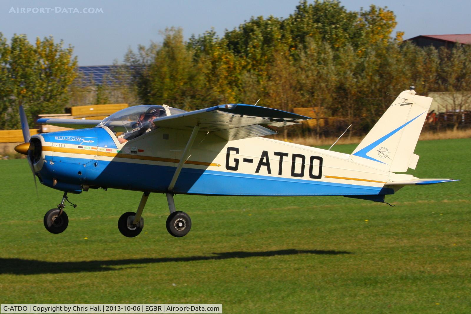 G-ATDO, 1965 Bolkow Bo-208C Junior C/N 576, at Breighton's Pre Hibernation Fly-in, 2013