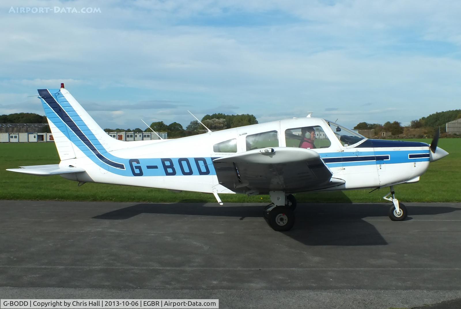 G-BODD, 1988 Piper PA-28-161 Cherokee Warrior II C/N 2816040, at Breighton's Pre Hibernation Fly-in, 2013