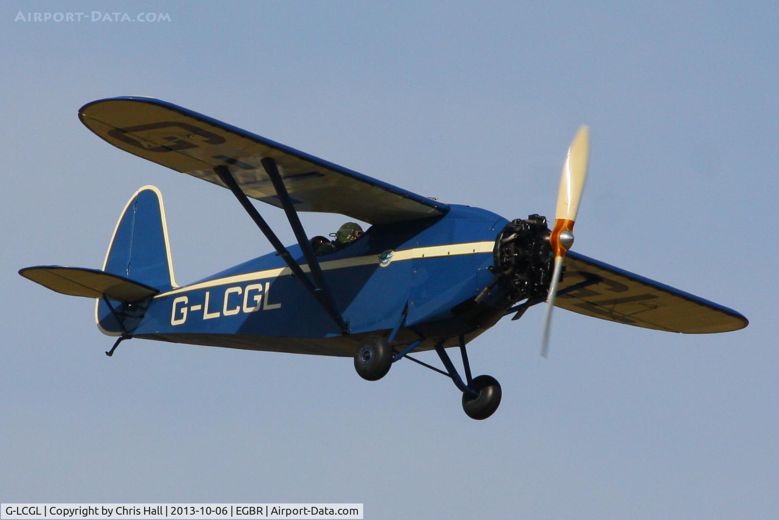 G-LCGL, 1993 Comper CLA7 Swift Replica C/N PFA 103-11089, at Breighton's Pre Hibernation Fly-in, 2013