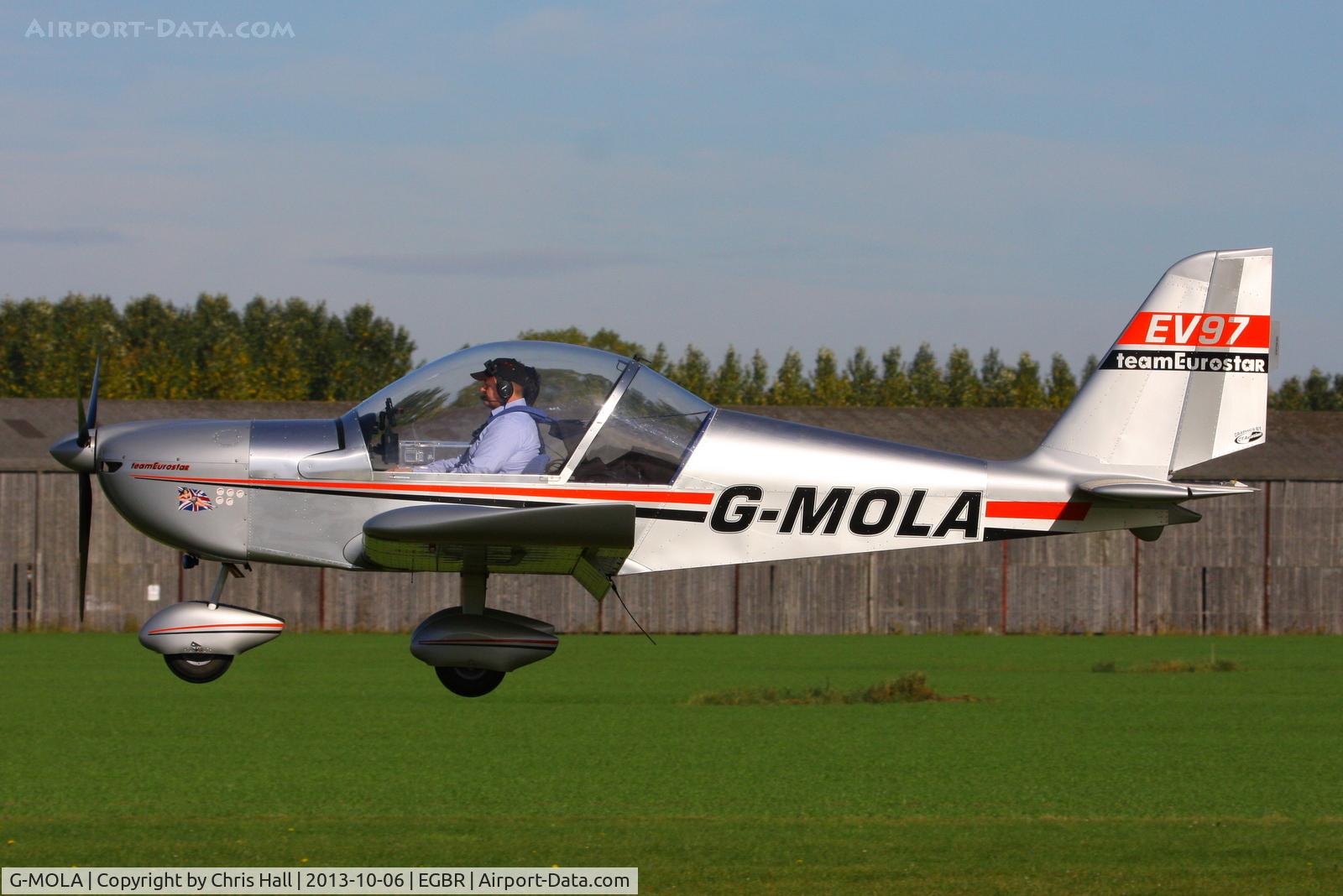 G-MOLA, 2012 Cosmik EV-97 TeamEurostar UK C/N 3937, at Breighton's Pre Hibernation Fly-in, 2013