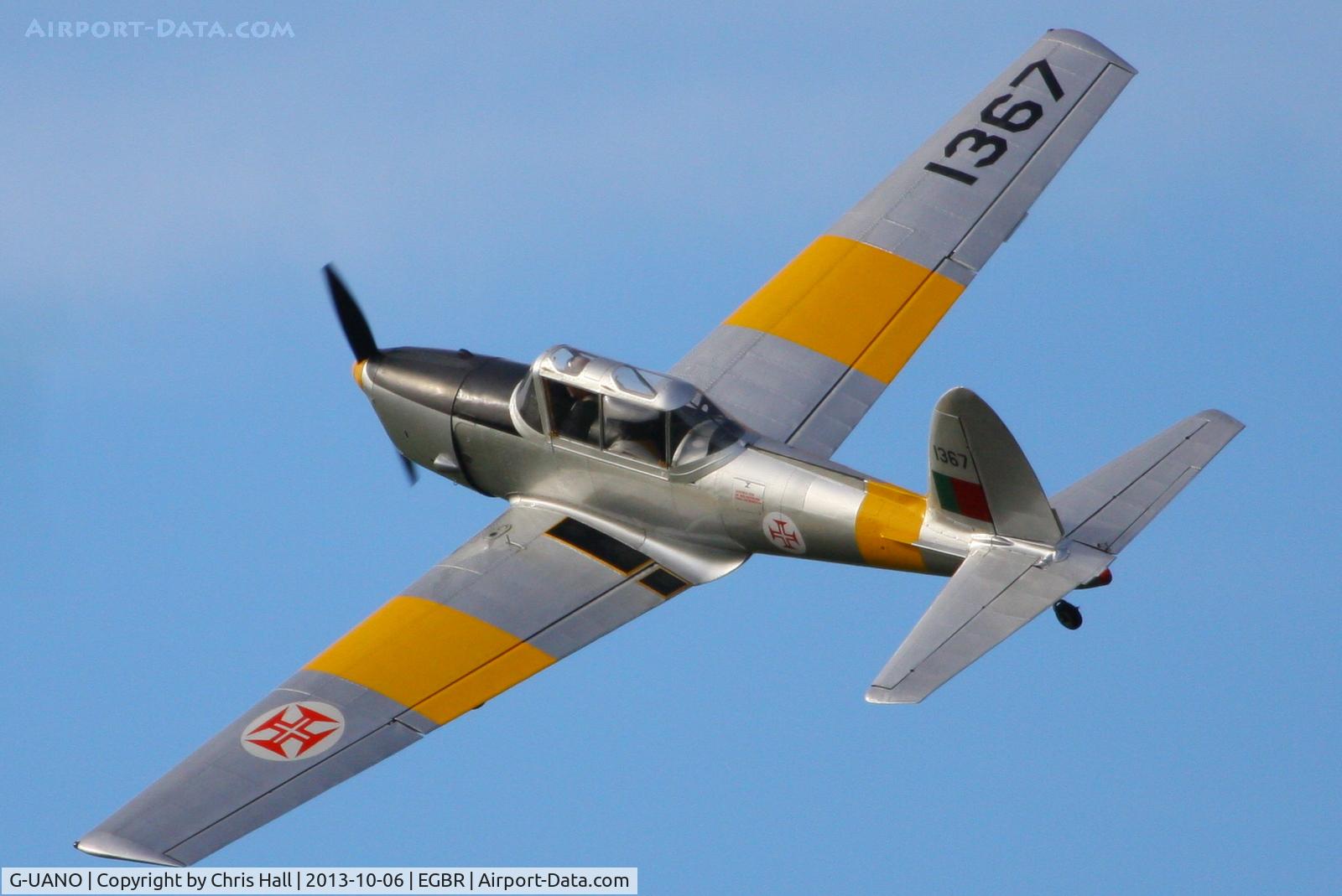 G-UANO, 1959 OGMA DHC-1 Chipmunk T.20 C/N OGMA-57, at Breighton's Pre Hibernation Fly-in, 2013