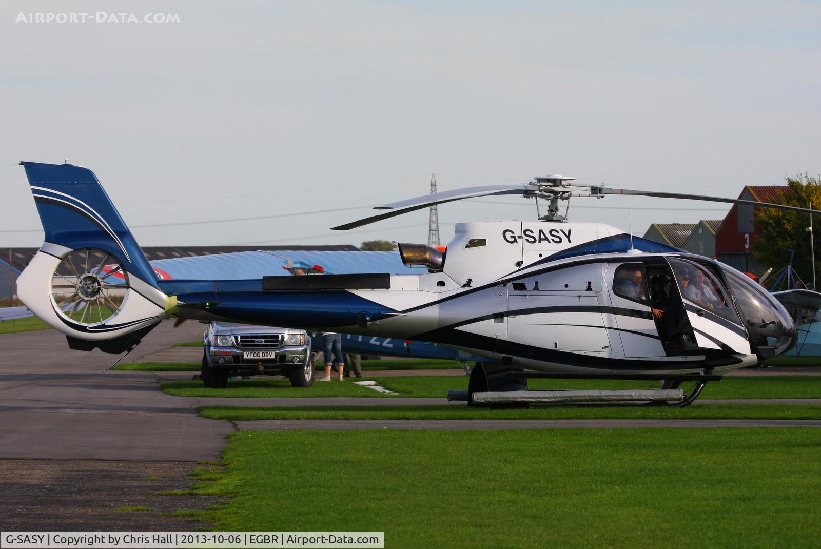 G-SASY, 2009 Eurocopter EC-130B-4 (AS-350B-4) C/N 4760, at Breighton's Pre Hibernation Fly-in, 2013