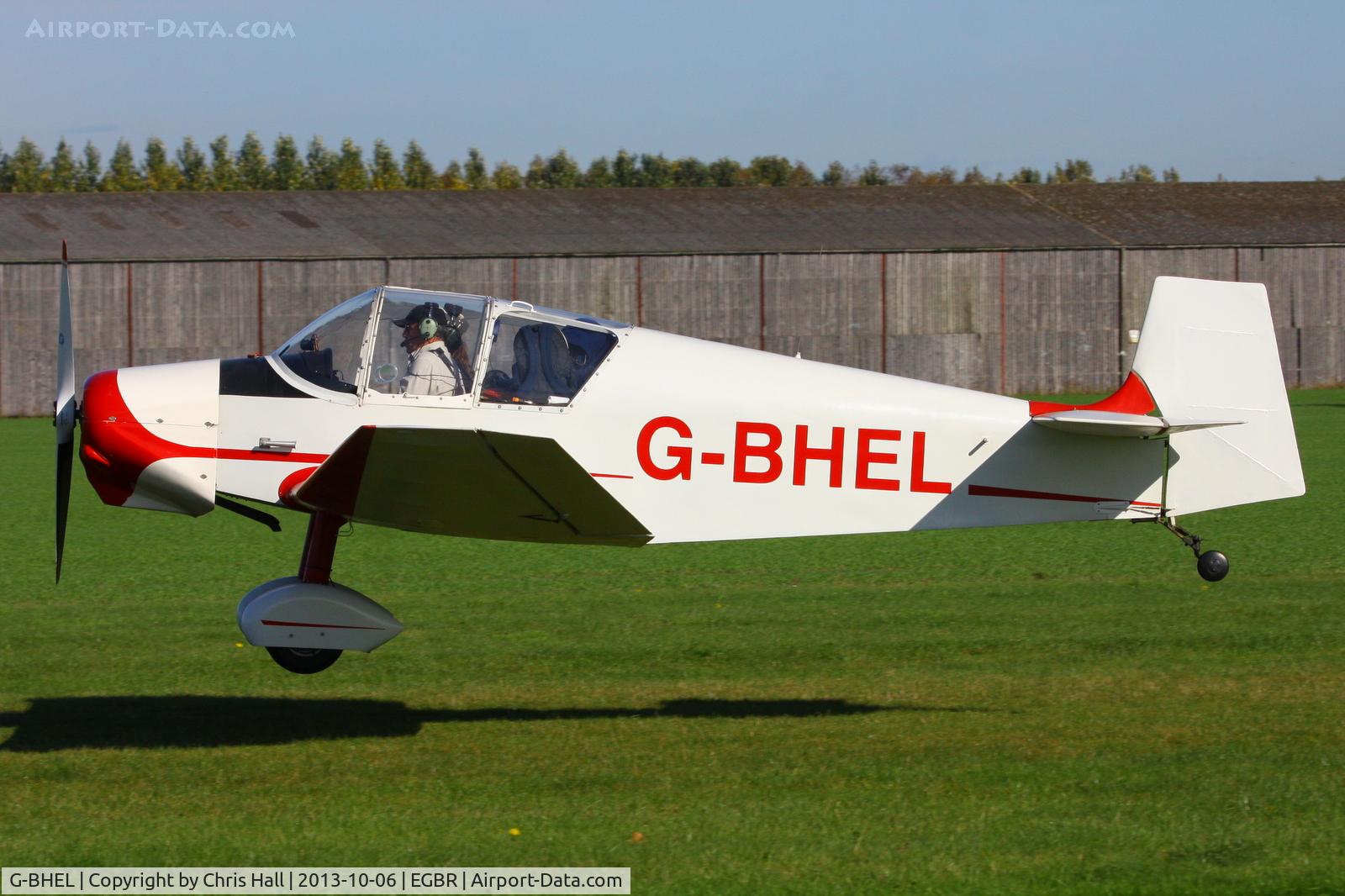 G-BHEL, 1957 SAN Jodel D-117 C/N 735, at Breighton's Pre Hibernation Fly-in, 2013