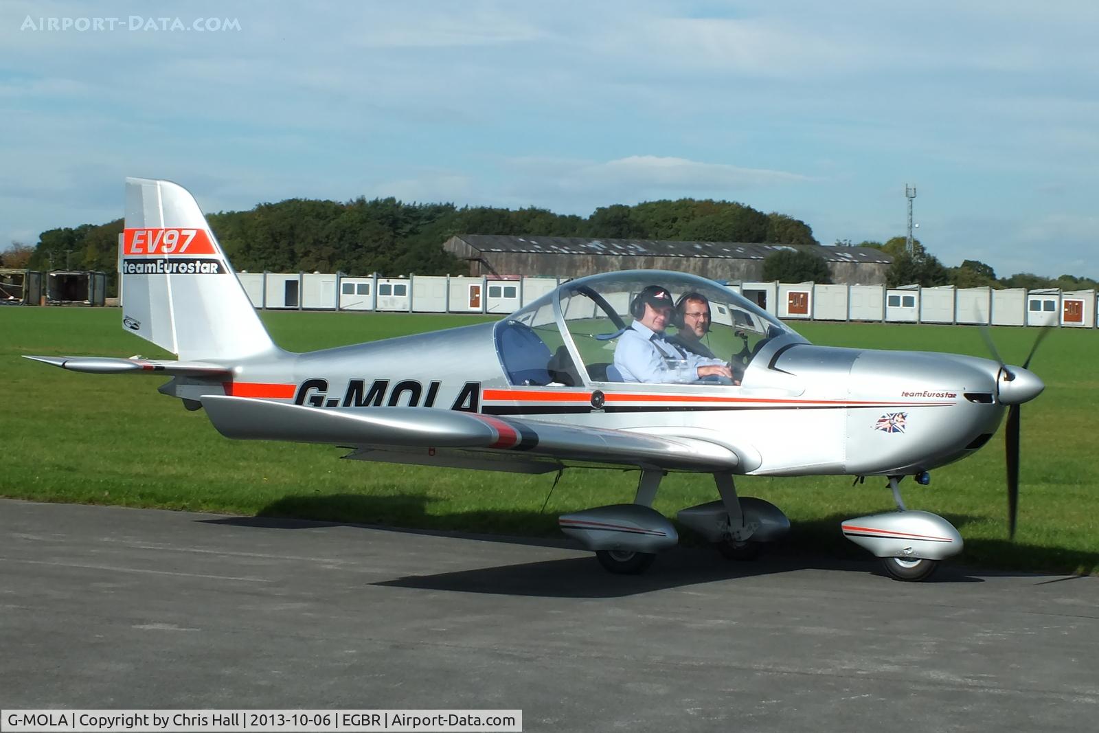 G-MOLA, 2012 Cosmik EV-97 TeamEurostar UK C/N 3937, at Breighton's Pre Hibernation Fly-in, 2013