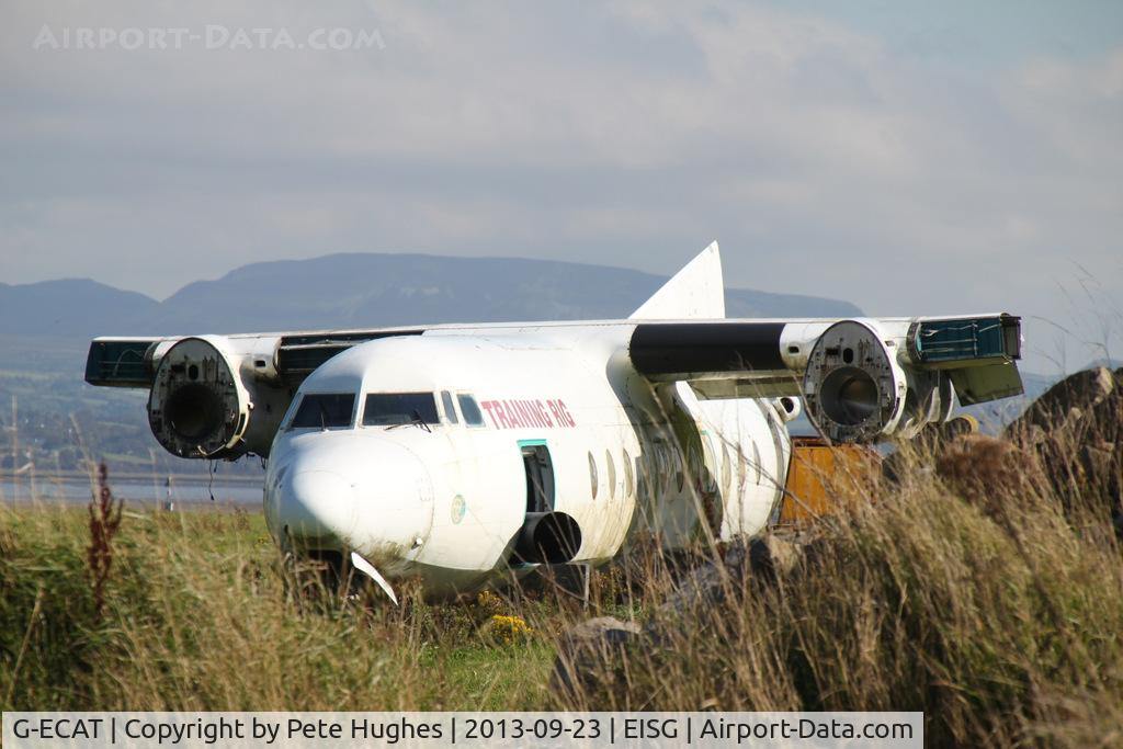 G-ECAT, 1986 Fokker F-27-500 Friendship C/N 10672, F-27 G-ECAT at Sligo where it over-ran the runway 2 November 2002. still used for training in 2013