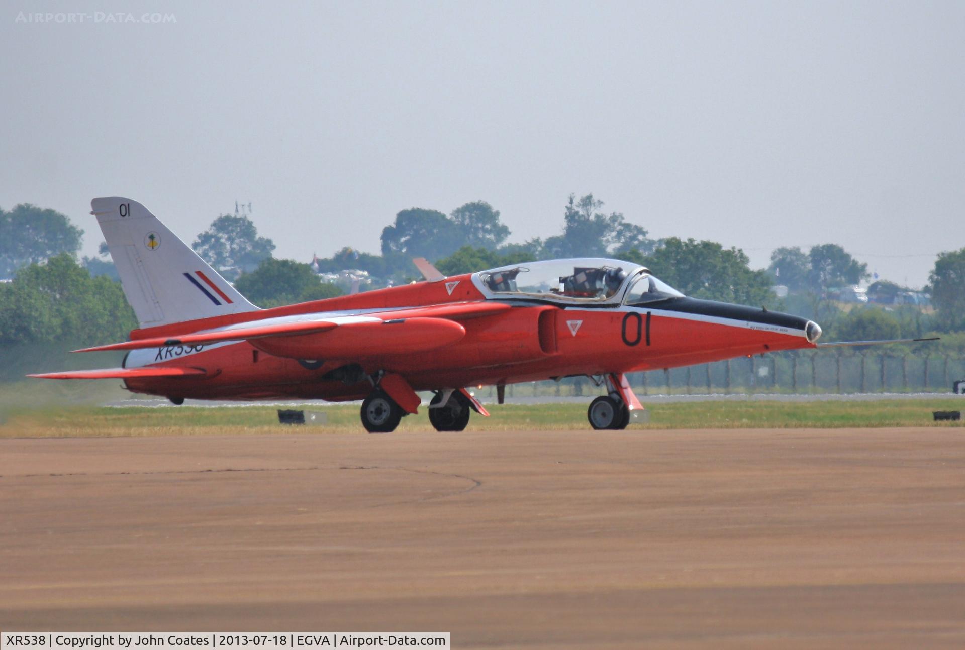 XR538, 1963 Hawker Siddeley Gnat T.1 C/N FL549, G-RORI arriving at RIAT 2013
