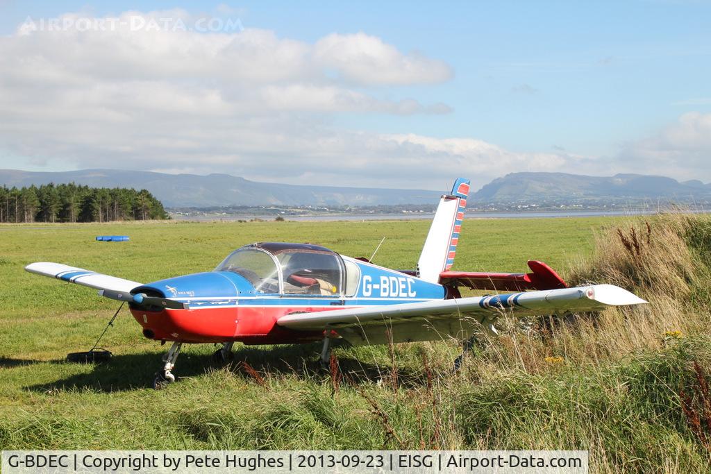 G-BDEC, 1974 Socata Rallye 100ST Galopin C/N 2552, Rallye G-BDEC out to grass at Slgo, looking most unlikely to fly again