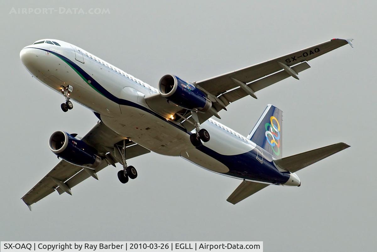 SX-OAQ, 2009 Airbus A320-232 C/N 3748, Airbus A320-232 [3748] (Olympic Airways) Home~G 26/03/2010 On approach 27R.