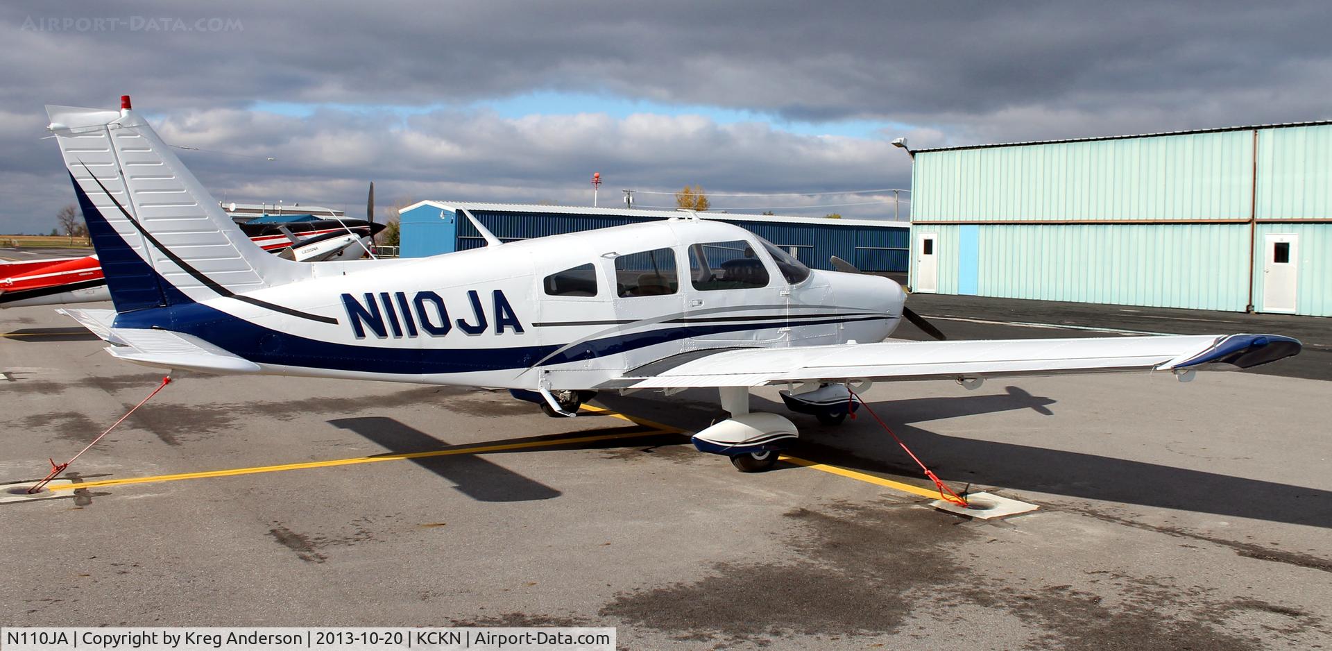 N110JA, 1974 Piper PA-28-151 C/N 28-7515135, Piper PA-28-151 Cherokee on the ramp in Crookston, MN.