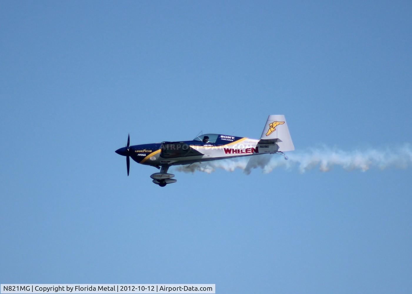 N821MG, 2006 Extra EA-300S C/N 1035, Michael Goullian flying over Daytona Beach