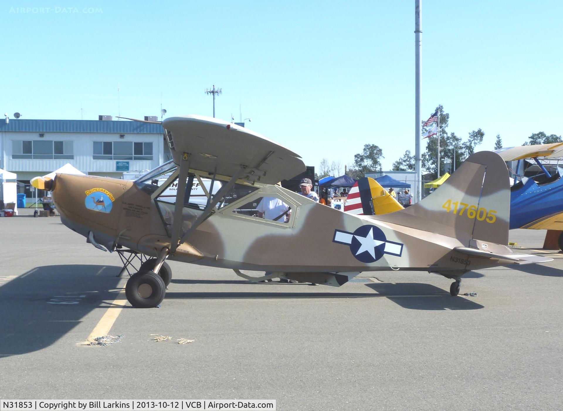 N31853, 1944 Stinson L-5E Sentinel C/N 44-17605, On exhibit for Mustang Day at the Nut Tree.