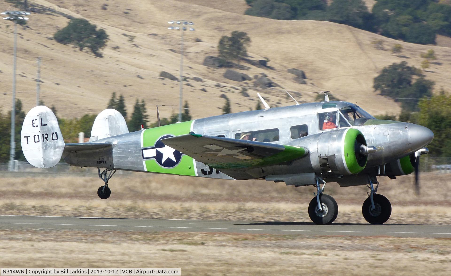 N314WN, 1952 Beech C-45H Expeditor C/N AF-566, Taking off during one of many flights at the Nut Tree on Mustang Day 2013.
