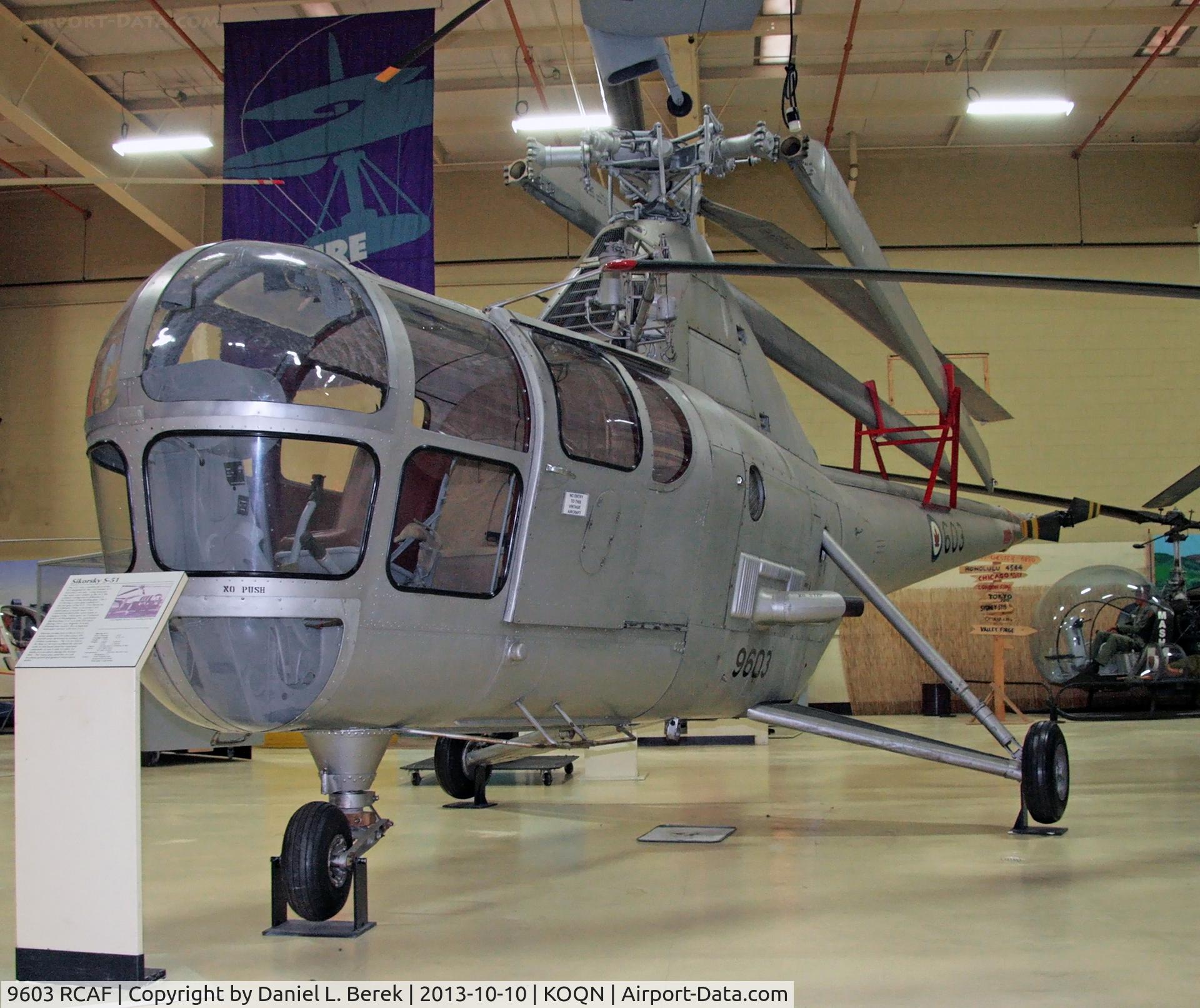 9603 RCAF, 1947 Sikorsky S-51 C/N 5130, This fine vintage helicopter, wearing Royal Canada Air Force markings, has been preserved at the American Helicopter Museum.