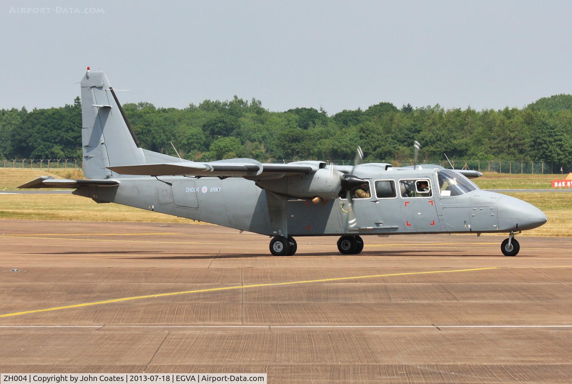 ZH004, 1997 Pilatus Britten-Norman BN-2T-4S Defender 4000 C/N 4009, Arriving at RIAT 2013