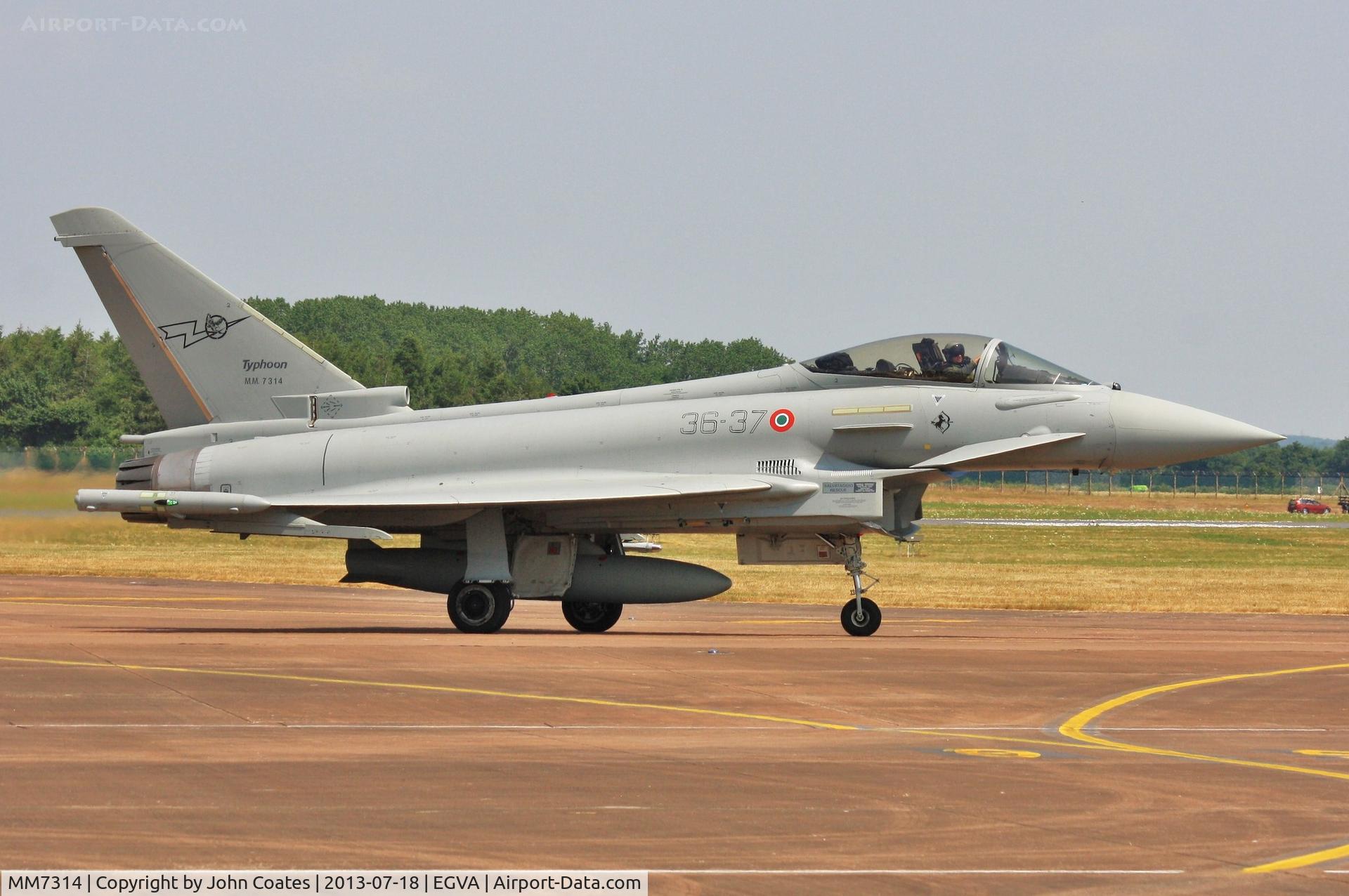 MM7314, Eurofighter EF-2000 Typhoon S C/N IS046, Pauses for escort to static park at RIAT 2013