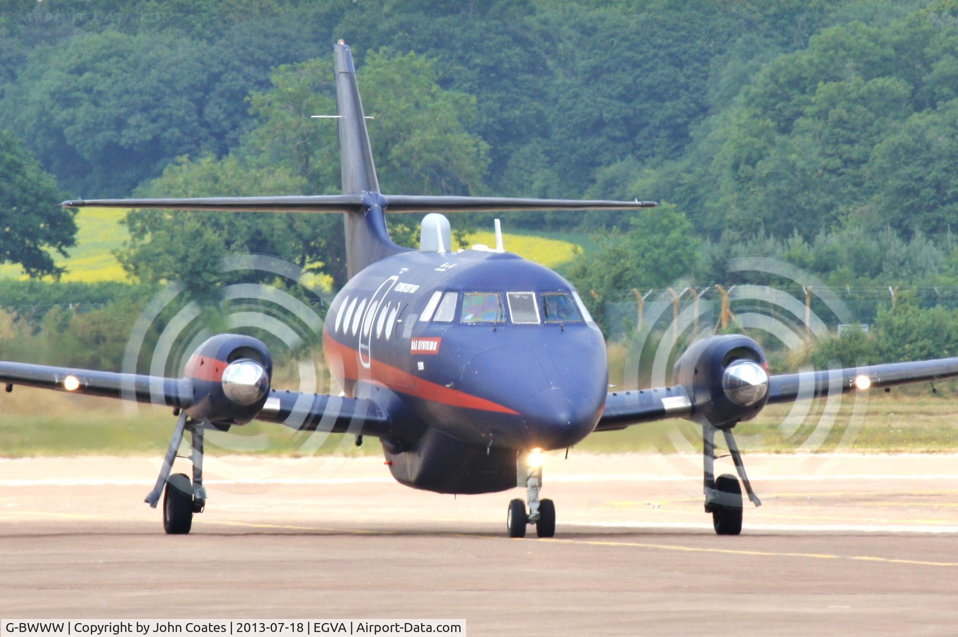 G-BWWW, 1983 British Aerospace BAe-3100 Jetstream 31 C/N 614, Arriving at RIAT 2013