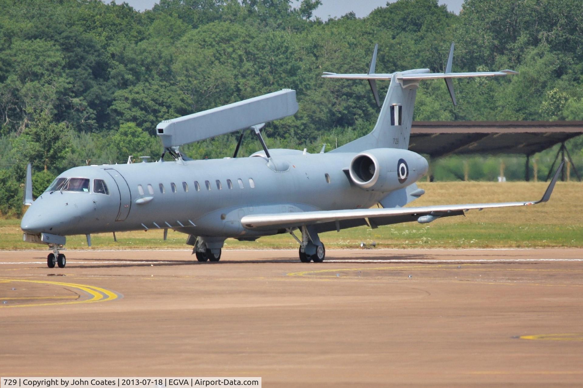 729, Embraer EMB-145H AEW&C C/N 145729, Vacating runway on arrival at RIAT 2013