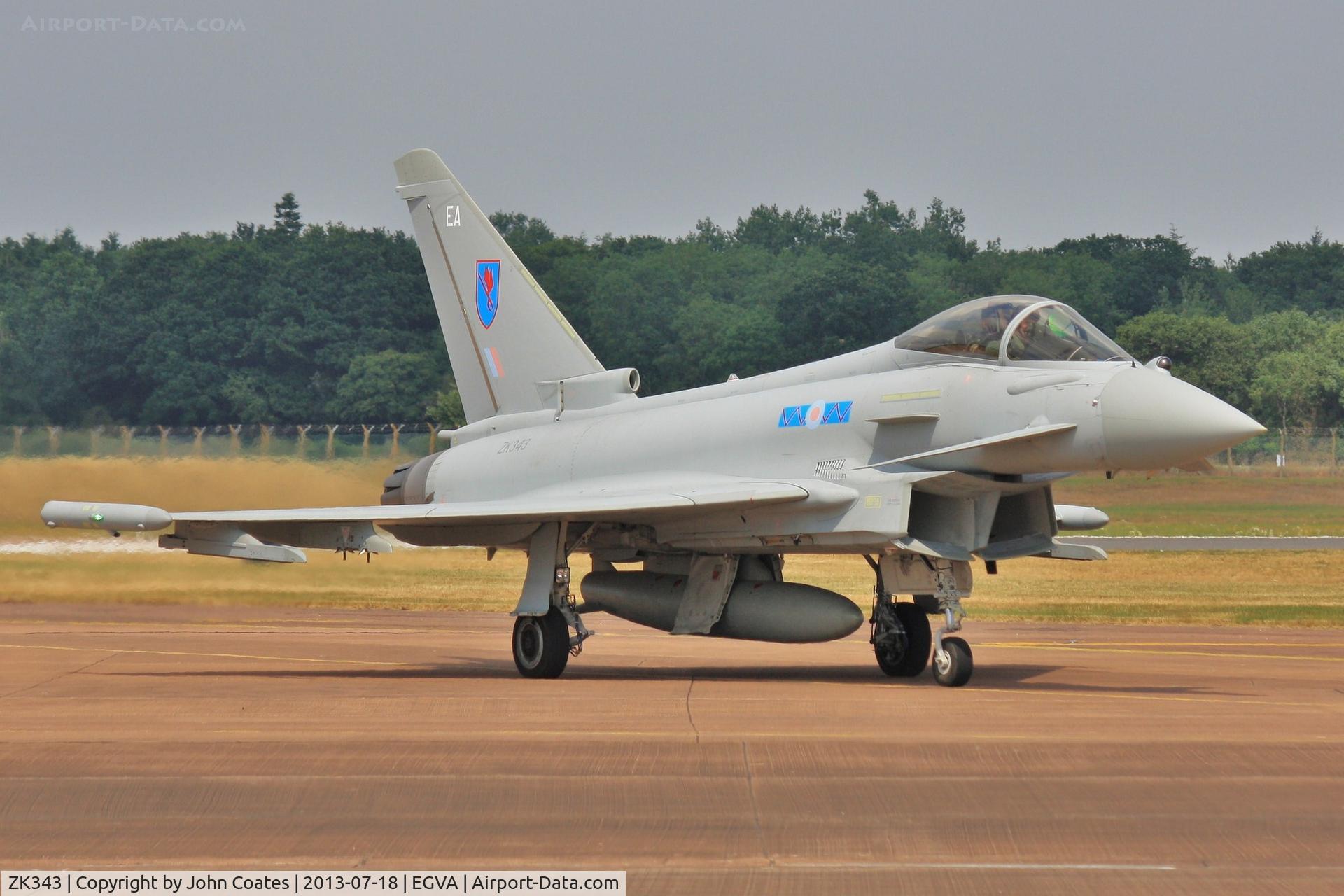ZK343, 2012 Eurofighter EF-2000 Typhoon FGR4 C/N BS104/380, Arriving at RIAT 2013