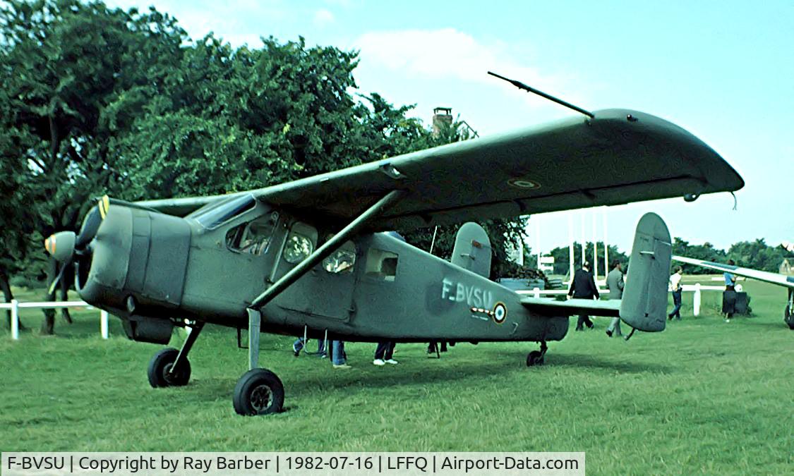 F-BVSU, Max Holste MH-1521M Broussard C/N 022M, Max Holste MH.1521C Broussard [022M] La Ferte Alais~F 16/07/1982. Taken from a slide.