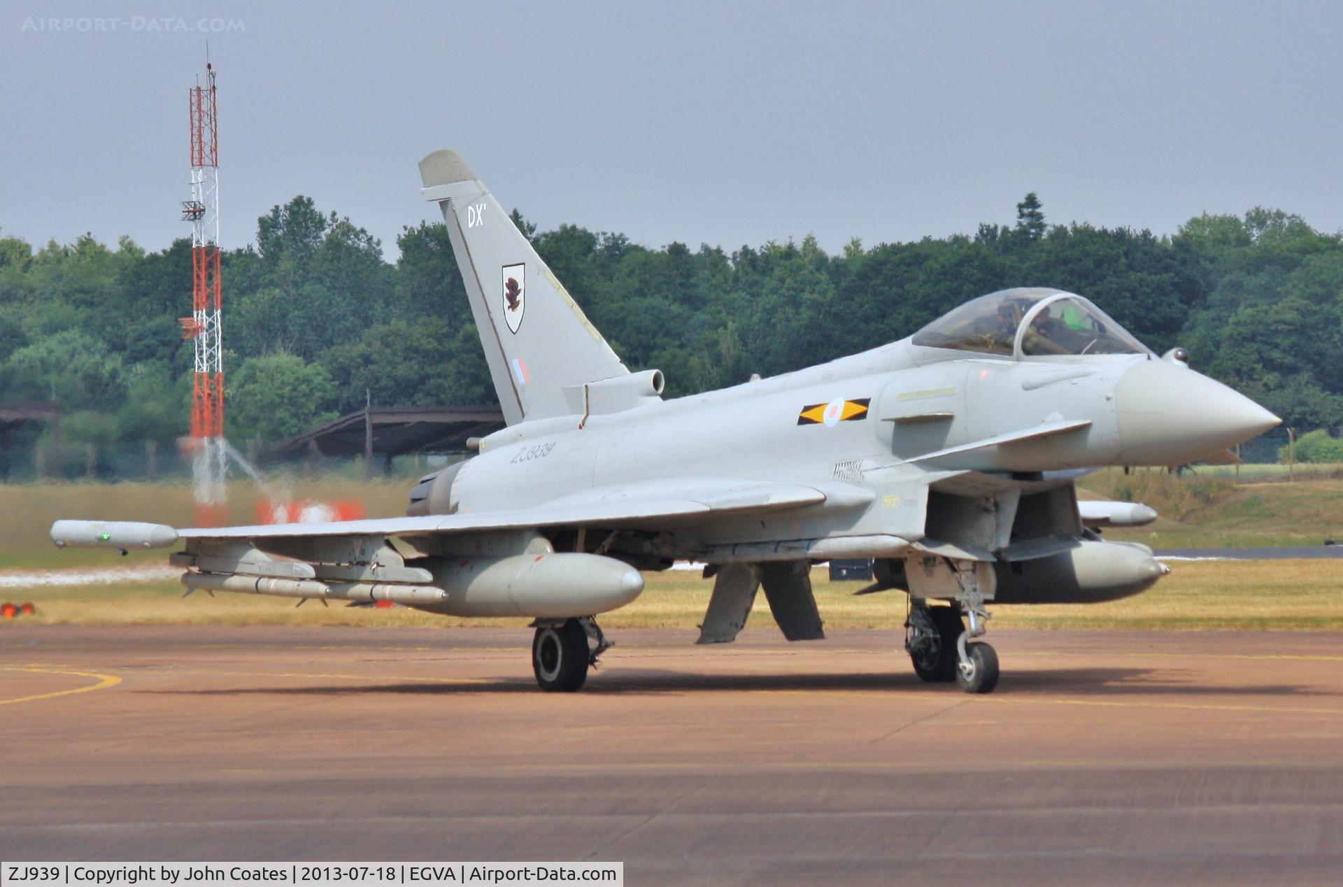 ZJ939, 2007 Eurofighter EF-2000 Typhoon FGR4 C/N 0125/BS032, Arriving at RIAT 2013