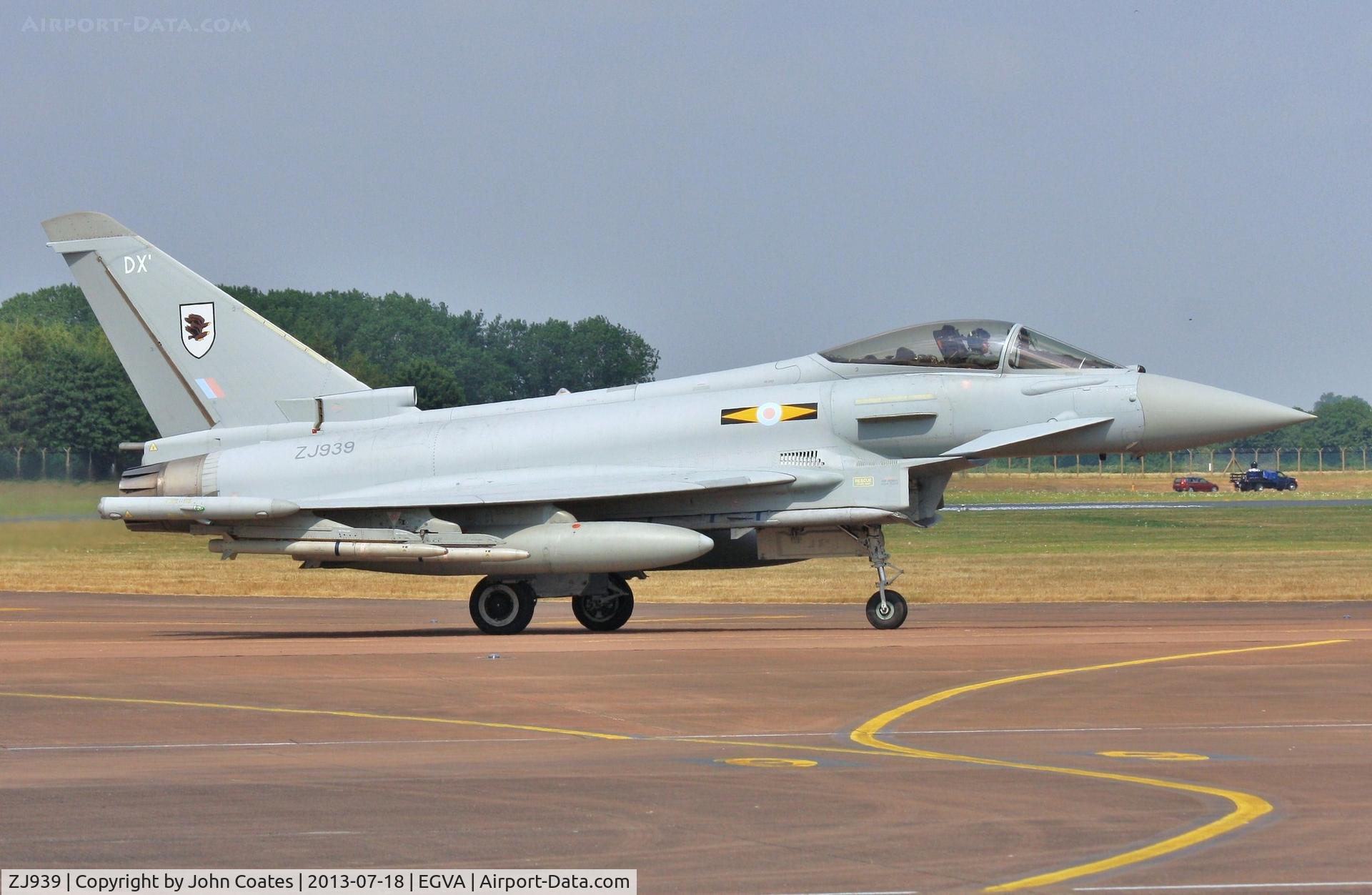 ZJ939, 2007 Eurofighter EF-2000 Typhoon FGR4 C/N 0125/BS032, Arriving at RIAT 2013