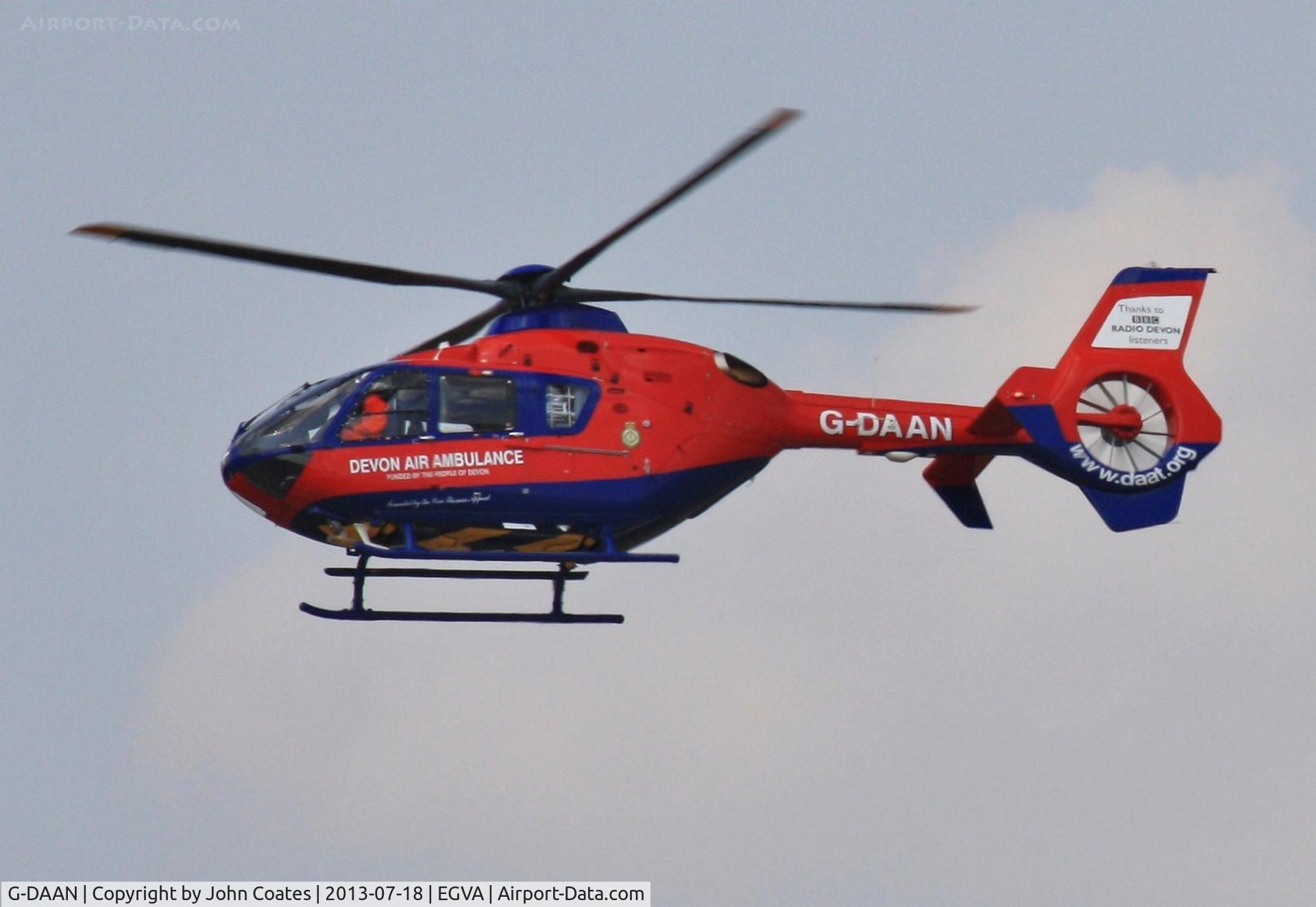 G-DAAN, 2012 Eurocopter EC-135P-2+ C/N 1080, Practice at RIAT prior to delivery to Devon Air Ambulance Service