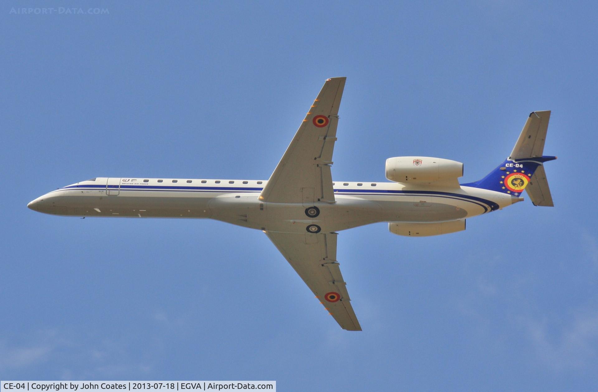 CE-04, 2001 Embraer ERJ-145LR (EMB-145LR) C/N 145548, Departing RIAT 2013