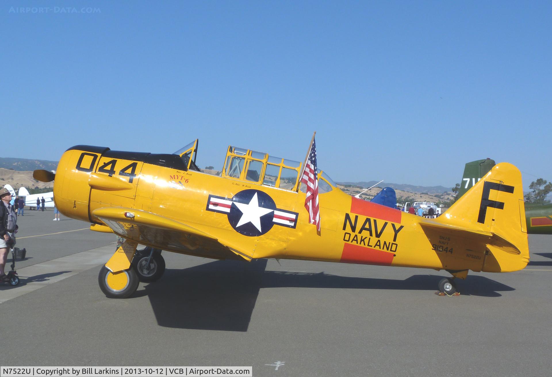 N7522U, 1952 Canadian Car & Foundry Harvard MK IV C/N CCF4-214, On display at the Nut Tree on Mustang Day 2013.