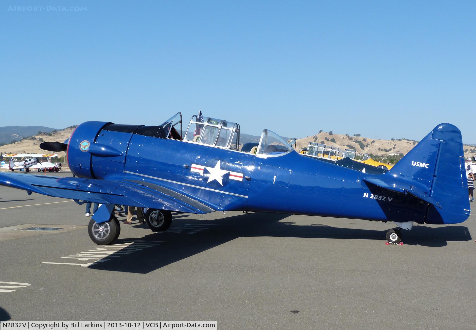 N2832V, North American AT-6G Texan C/N 168-485 (49-3371), On display at the Nut Tree on Mustang Day 2013.