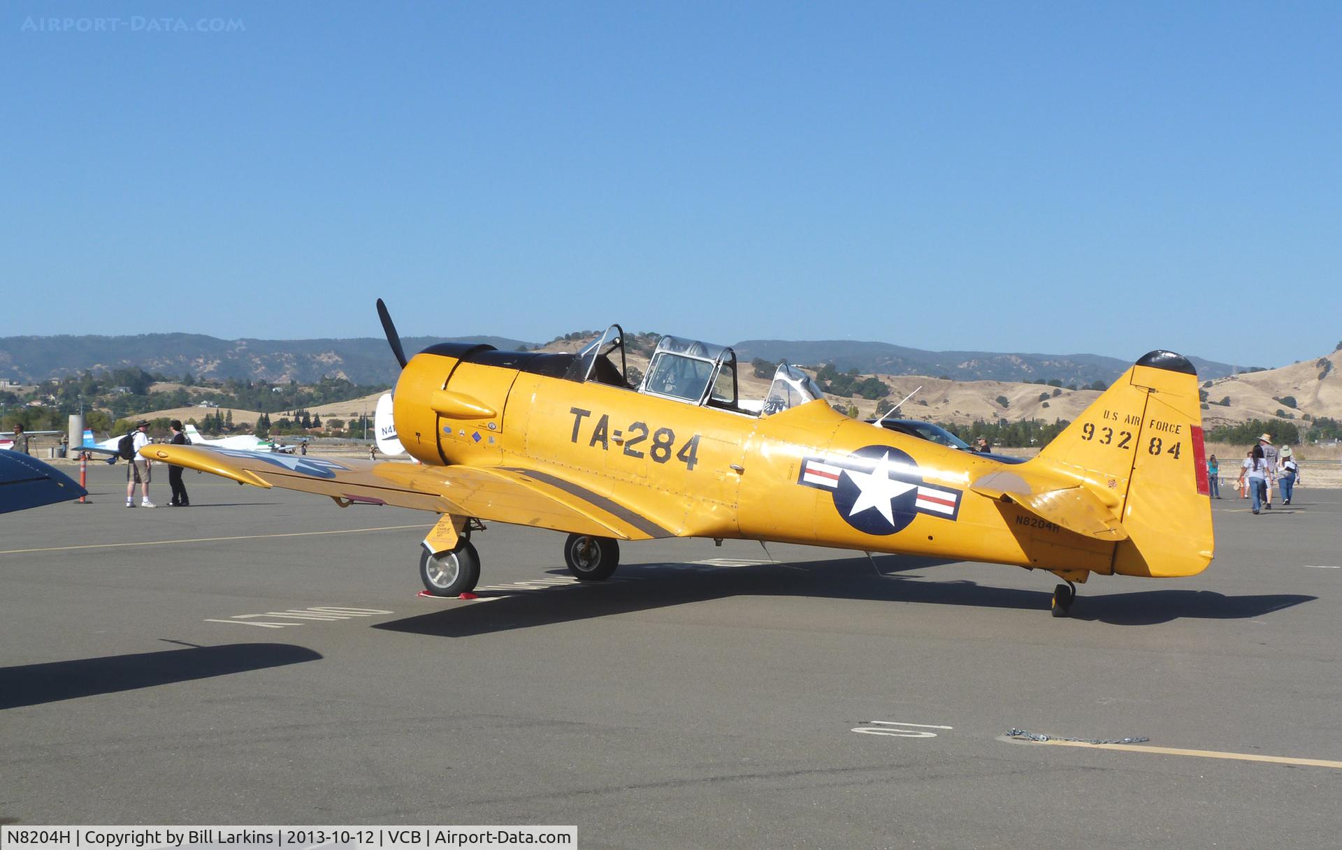 N8204H, 1951 North American T-6G Texan C/N 168-388, On display at the Nut Tree for Mustang Day 2013.