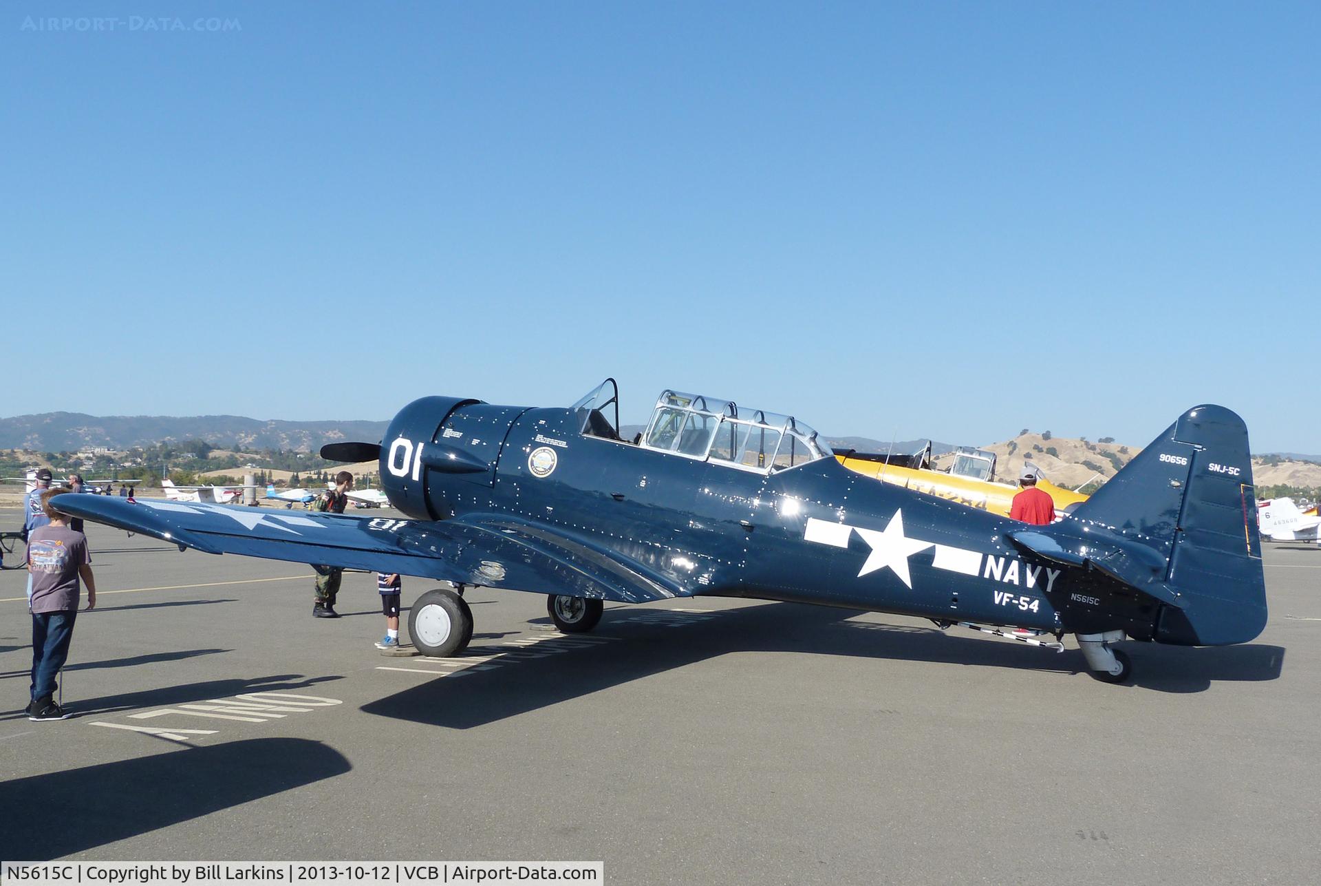 N5615C, 1942 North American SNJ-5C (AT-6D) Texan C/N 88-17654, On display at the Nut Tree for Mustang Day 2013.