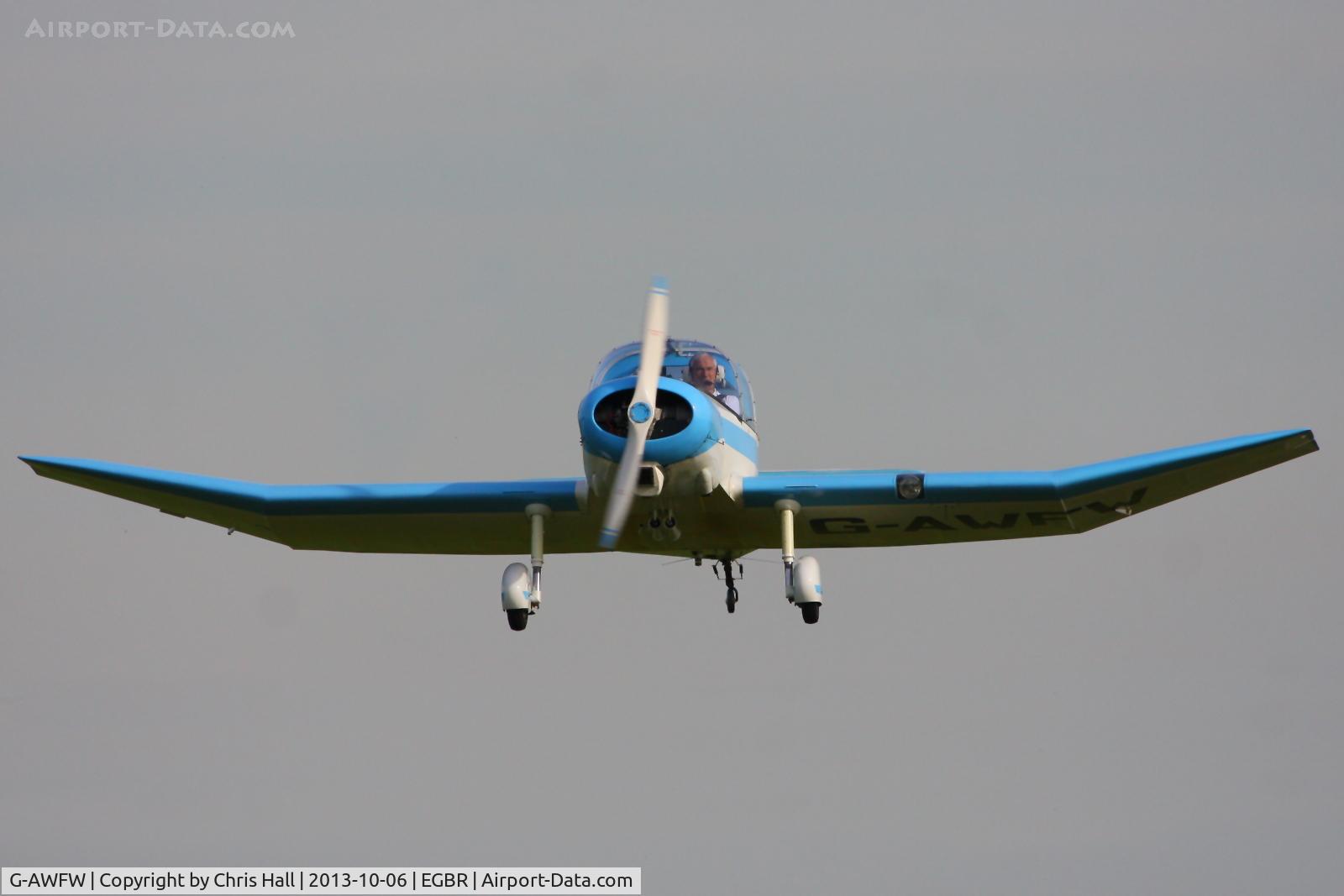 G-AWFW, 1957 SAN Jodel D-117 C/N 599, at Breighton's Pre Hibernation Fly-in, 2013