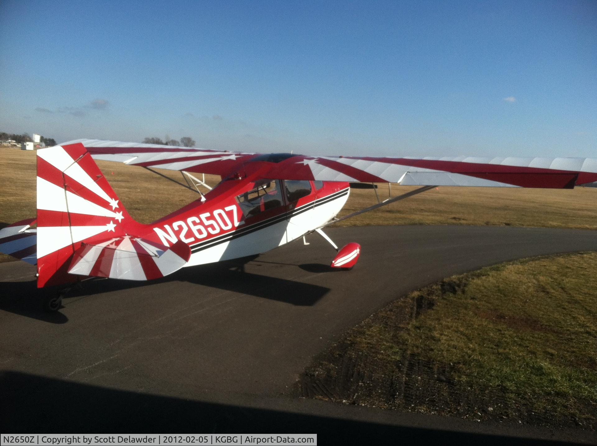 N2650Z, 1977 Bellanca 7ECA Citabria C/N 1223-77, In front of my hanger on a Sunny Sunday afternoon in Feb.