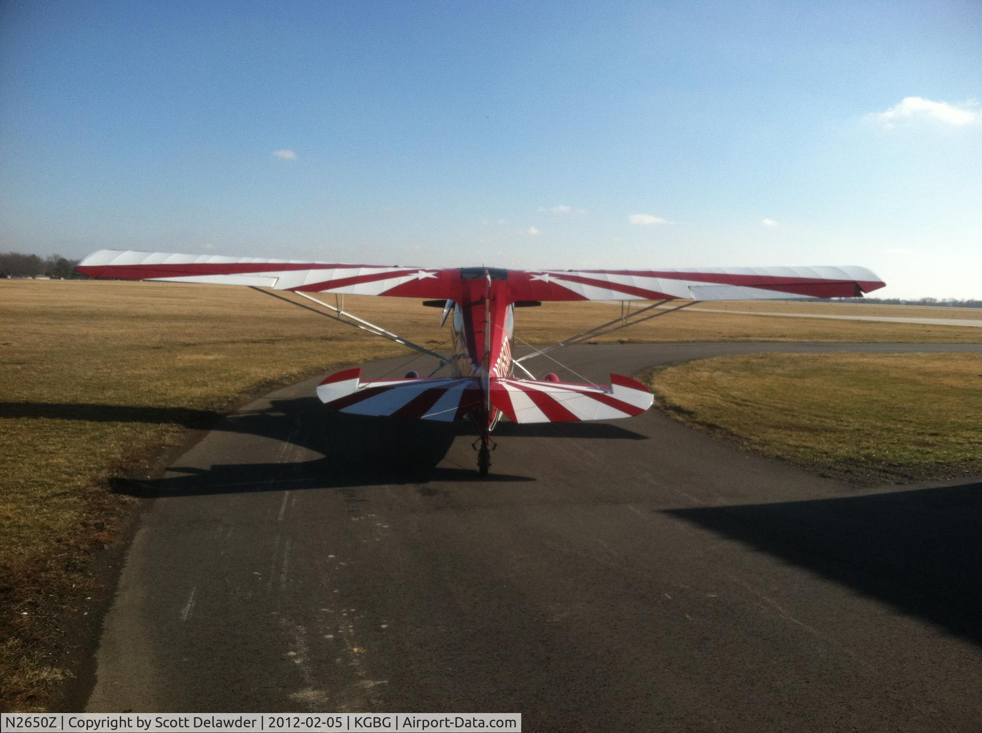 N2650Z, 1977 Bellanca 7ECA Citabria C/N 1223-77, In front of my hanger on a Sunny Sunday afternoon in Feb.
