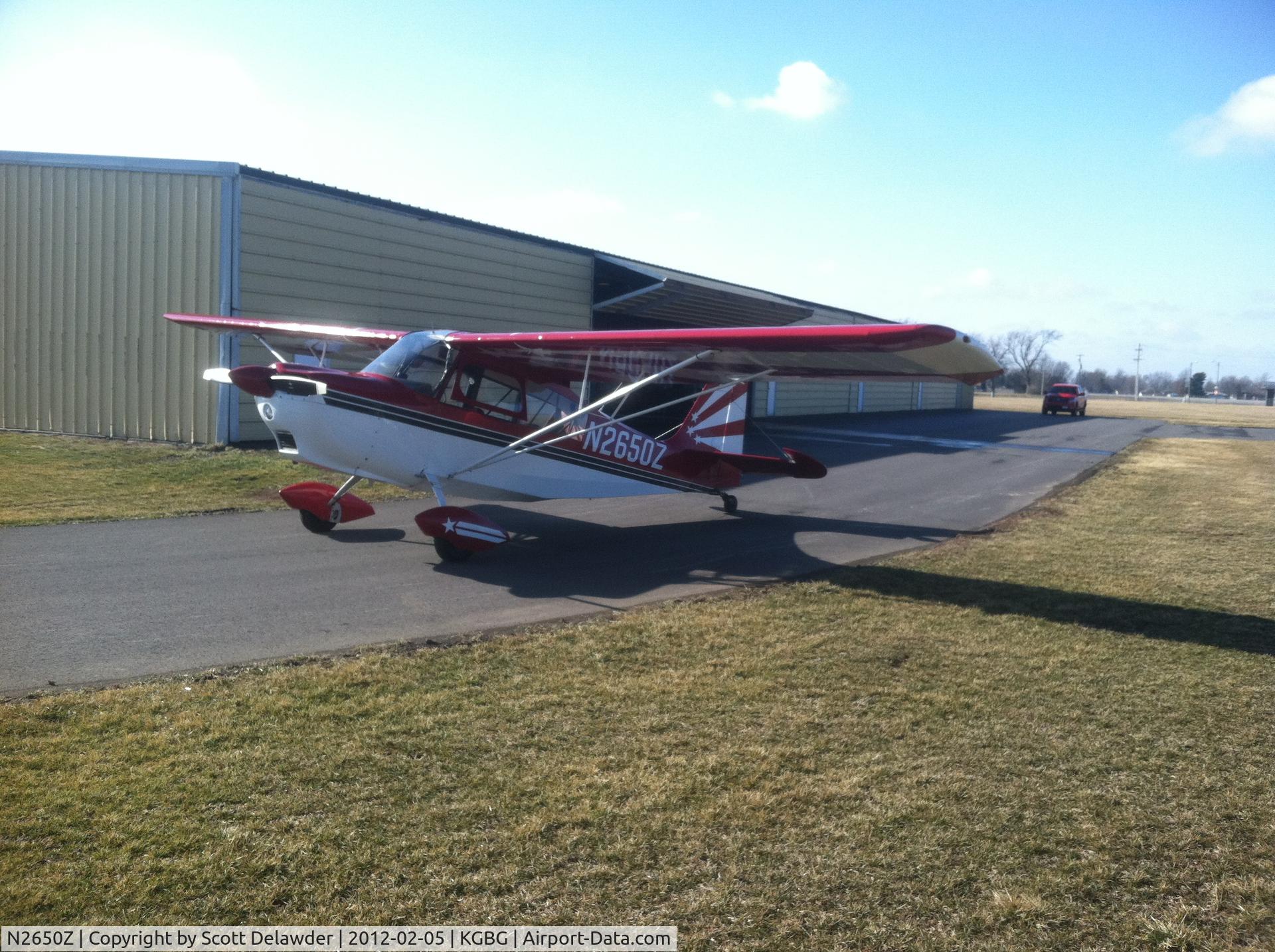 N2650Z, 1977 Bellanca 7ECA Citabria C/N 1223-77, In front of my hanger on a Sunny Sunday afternoon in Feb.