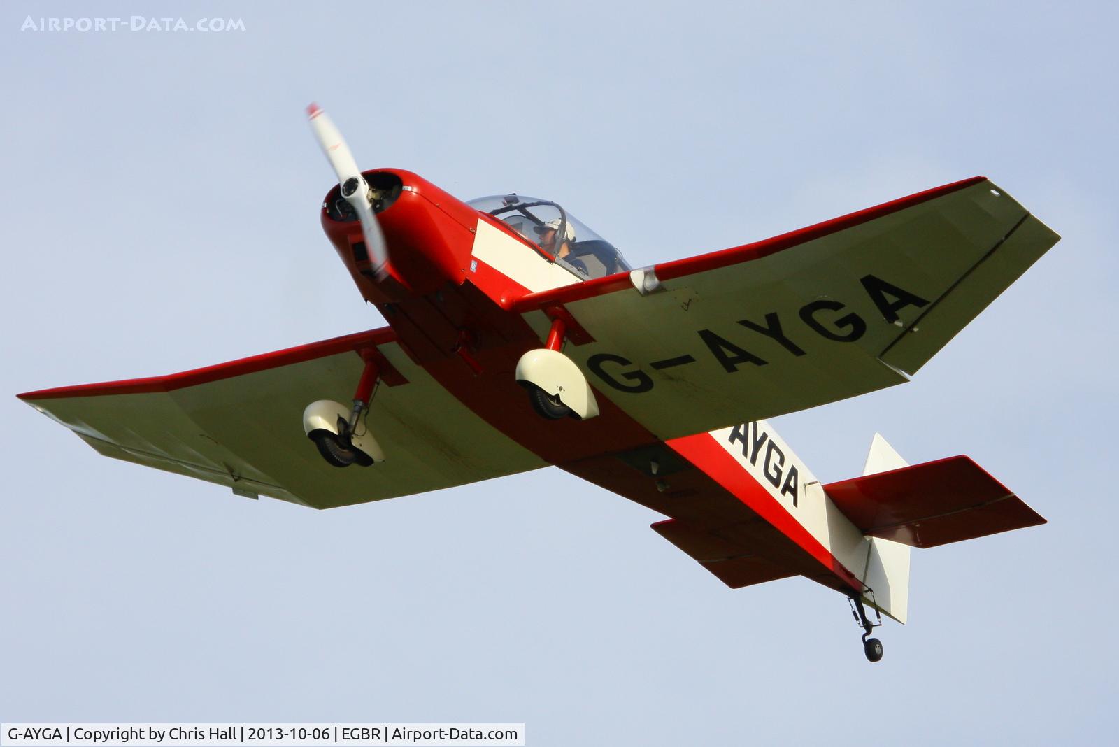 G-AYGA, 1956 SAN Jodel D-117 C/N 436, at Breighton's Pre Hibernation Fly-in, 2013