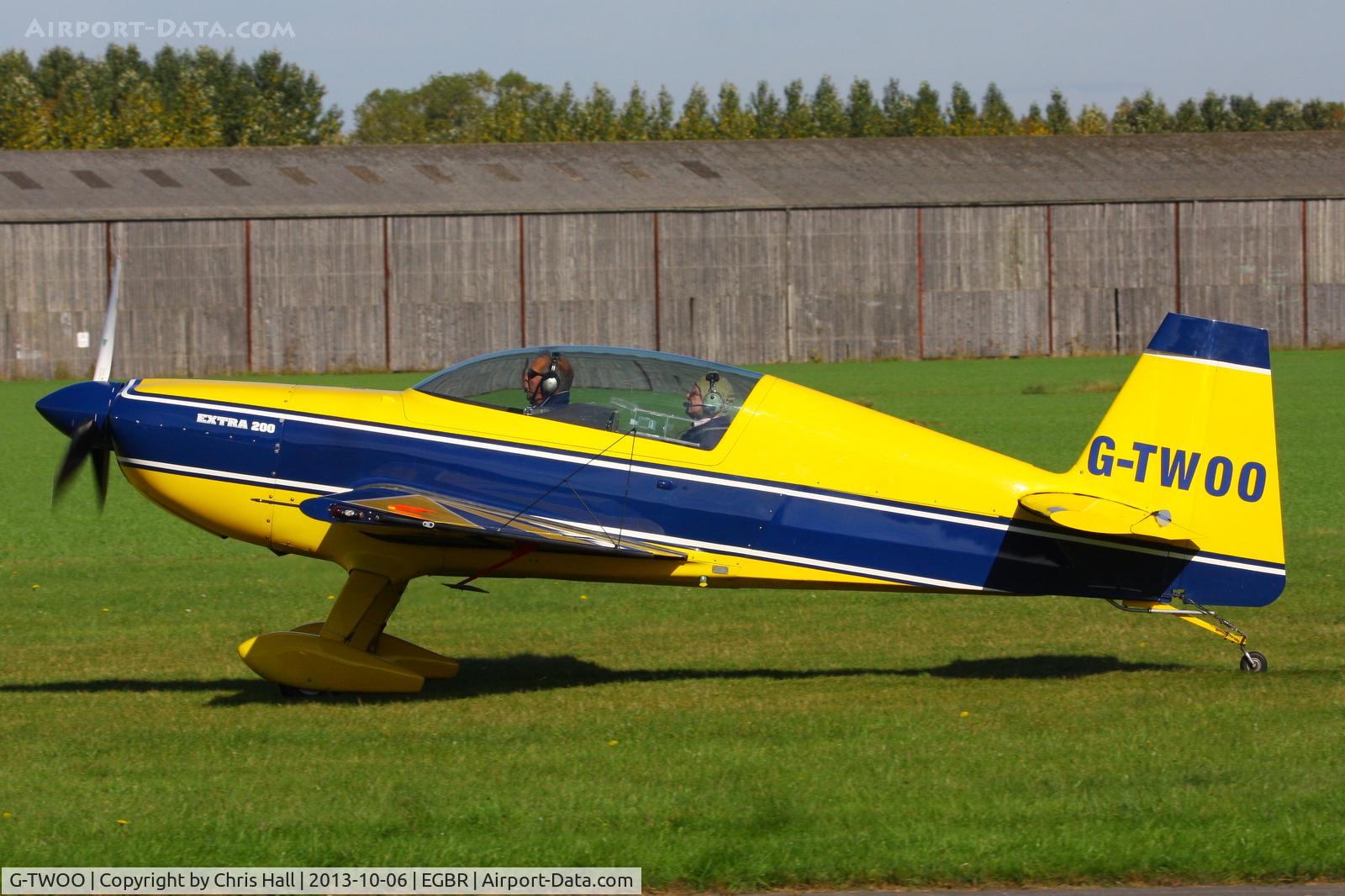 G-TWOO, 1996 Extra EA-300/200 C/N 05, at Breighton's Pre Hibernation Fly-in, 2013