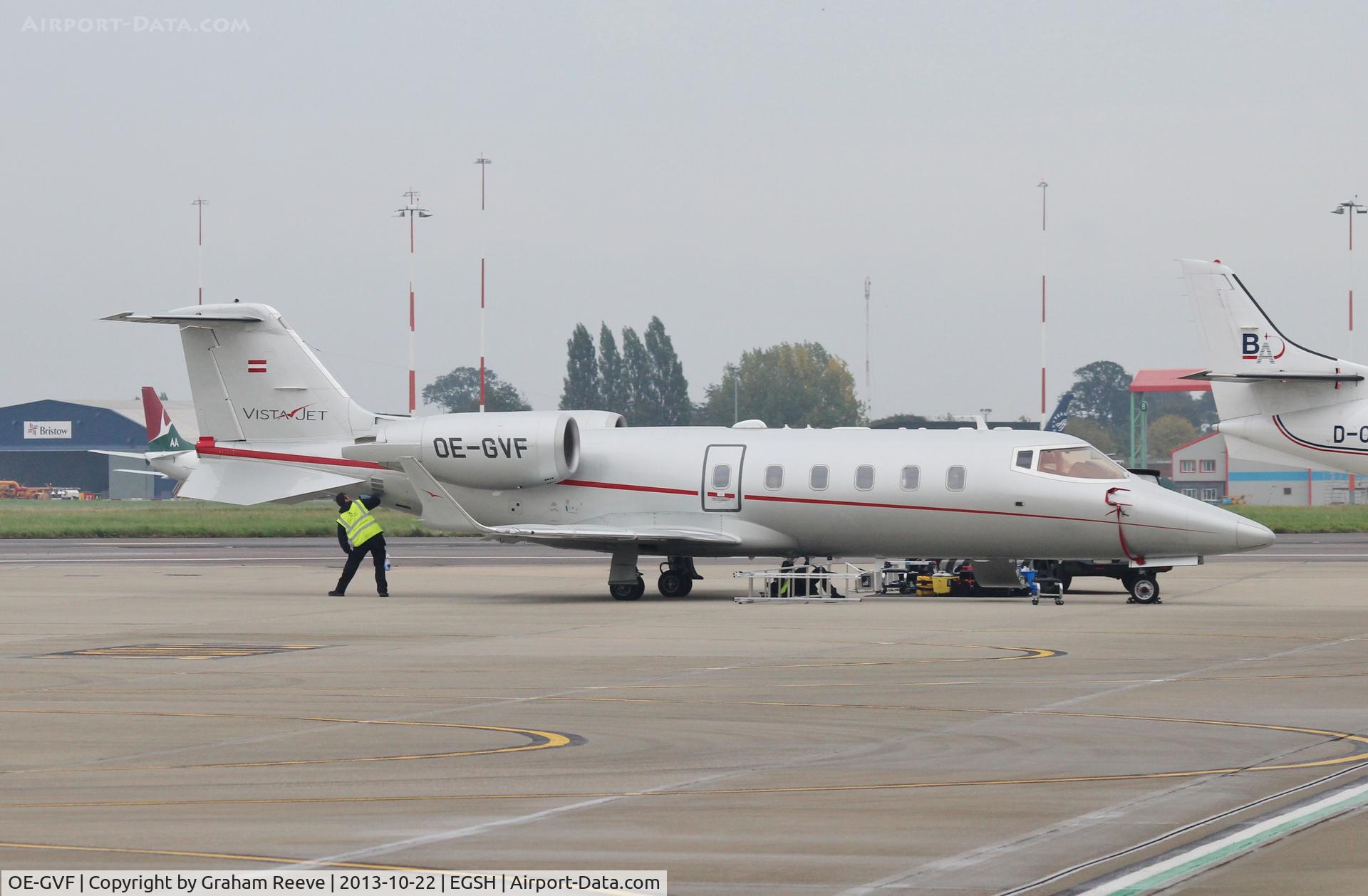 OE-GVF, 2011 Learjet 60XR C/N 60-401, Parked at Norwich.