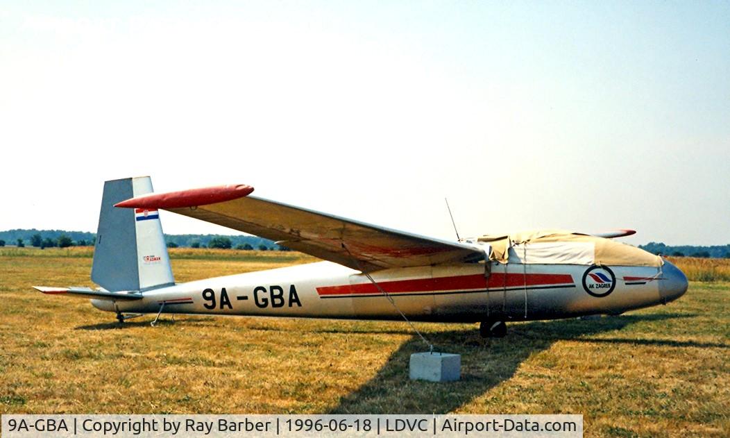 9A-GBA, Let L-13 Blanik C/N 027048, 9A-GBA   LET L-13 Blanik [027048] Cakovec-Pribislavec~9A 18/06/1996